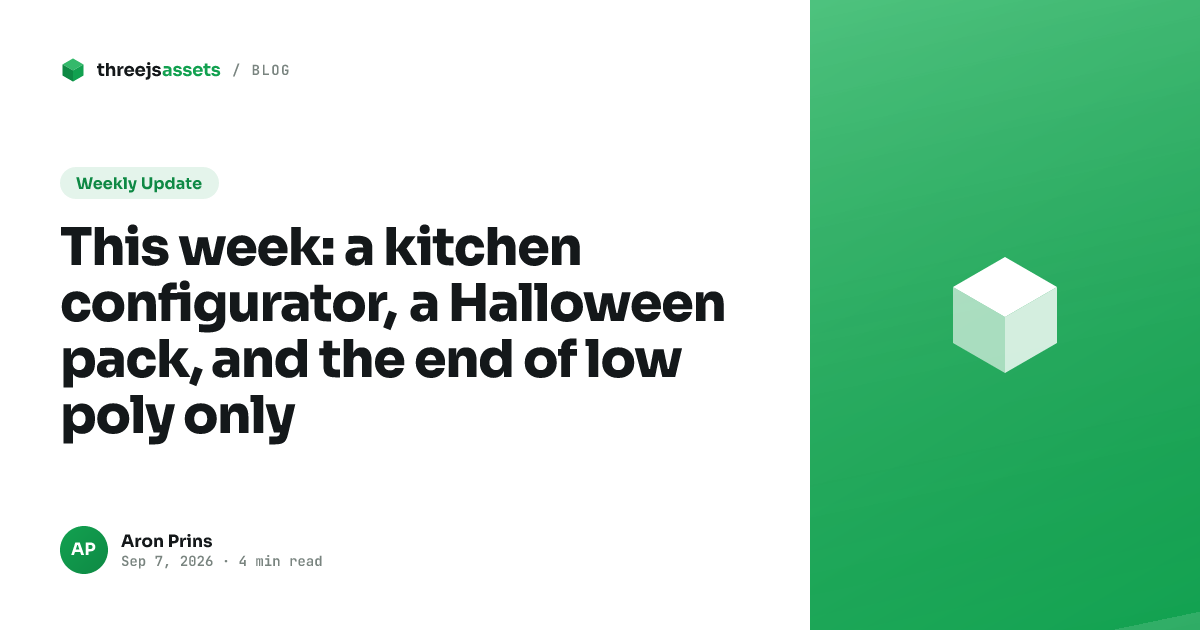 Cover image for the Weekly Update article “This week: a kitchen configurator, a Halloween pack, and the end of low poly only”
