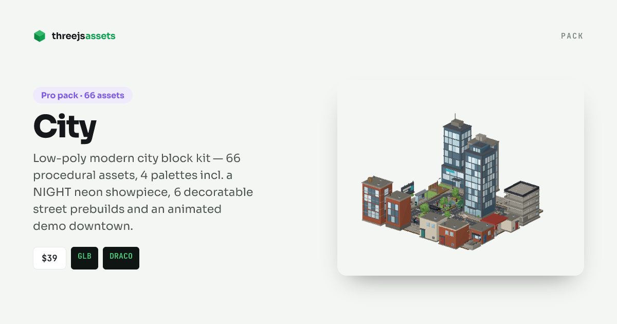 City pack — animated downtown demo