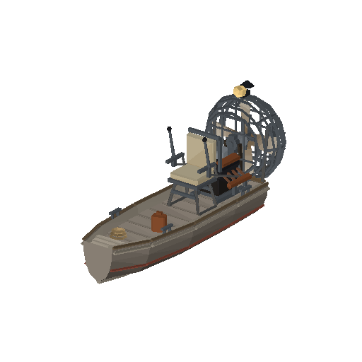 Low-poly Vehicles 3D model: Airboat Bayou