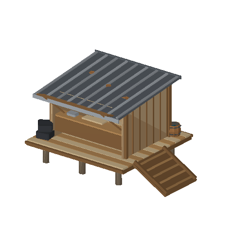 Low-poly Theme-Special 3D model: Airboat Dock Shack