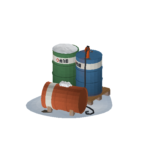 Low-poly Props 3D model: Arctic Fuel Drum