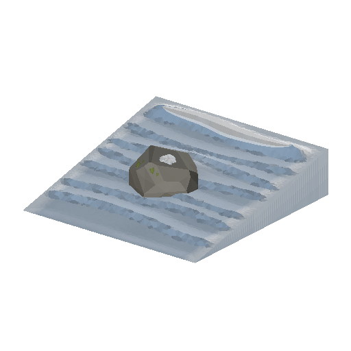 Low-poly Terrain 3D model: Arctic Ground Slope Tile