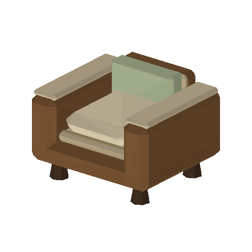 Low-poly Interiors 3D model: Armchair