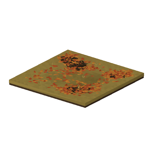 Low-poly Terrain 3D model: Autumn Leaf Lawn Tile 01