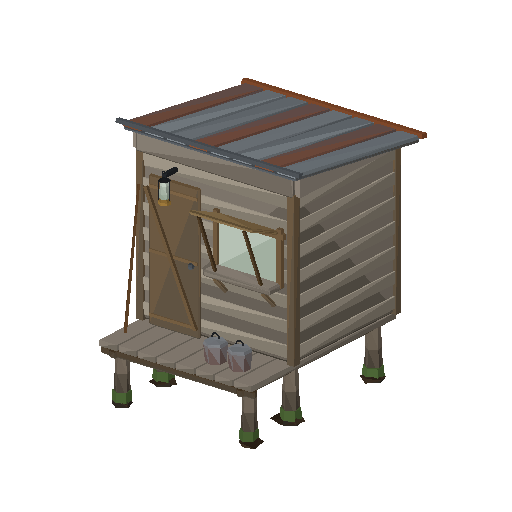 Low-poly Dwellings 3D model: Bait Shack