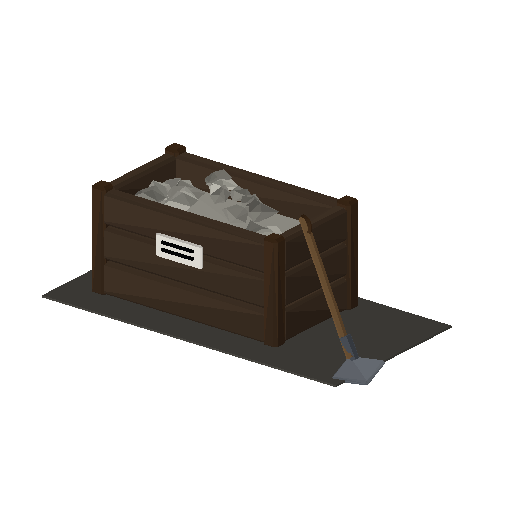 Low-poly Trackside Gear 3D model: Ballast Bin