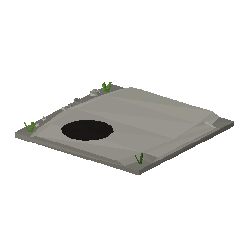Low-poly Terrain 3D model: Ballast Junction Tile