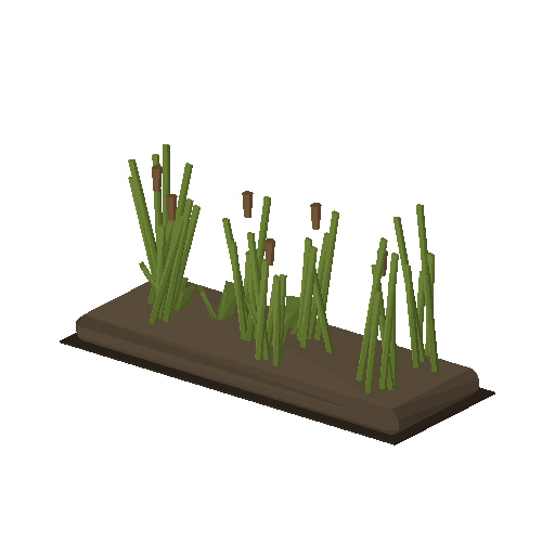 Low-poly Gorge Water 3D model: Bank Edge Reeds