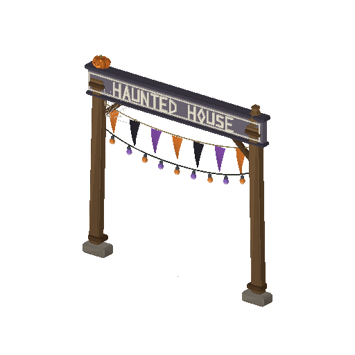 Low-poly Signage 3D model: Banner Arch 01