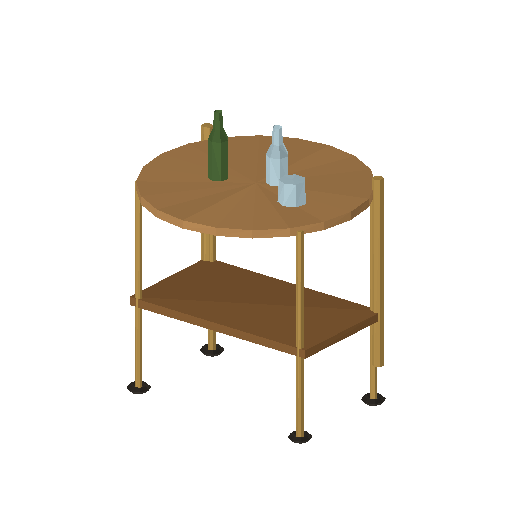 Low-poly Interiors 3D model: Bar Cart