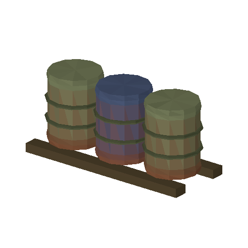 Low-poly Props 3D model: Barrel Stack
