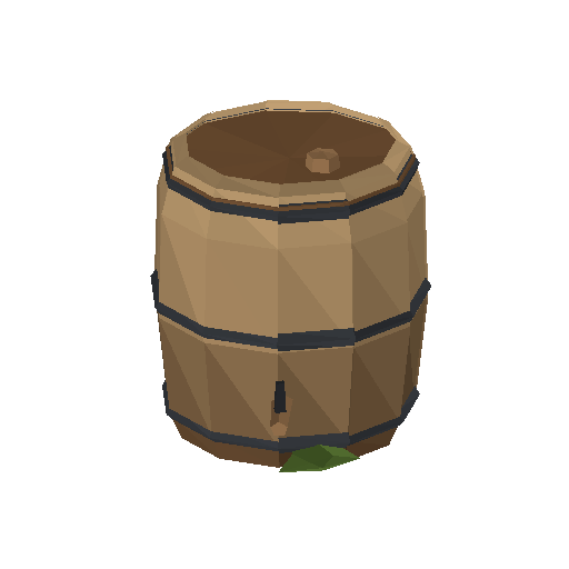 Low-poly Props 3D model: Barrel