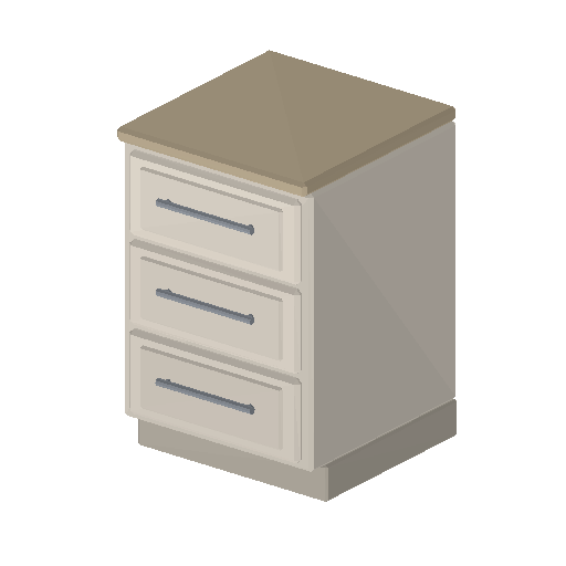 Low-poly Interiors 3D model: Base Cabinet Drawers