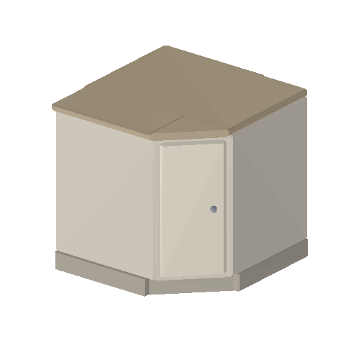 Low-poly Interiors 3D model: Base Corner Cabinet