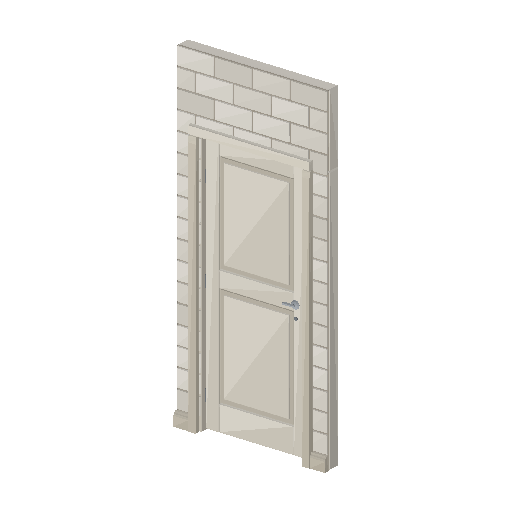 Low-poly Interiors 3D model: Bath Door Wall