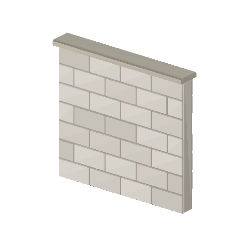 Low-poly Interiors 3D model: Bath Half Wall