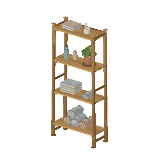 Low-poly Interiors 3D model: Bath Open Shelving