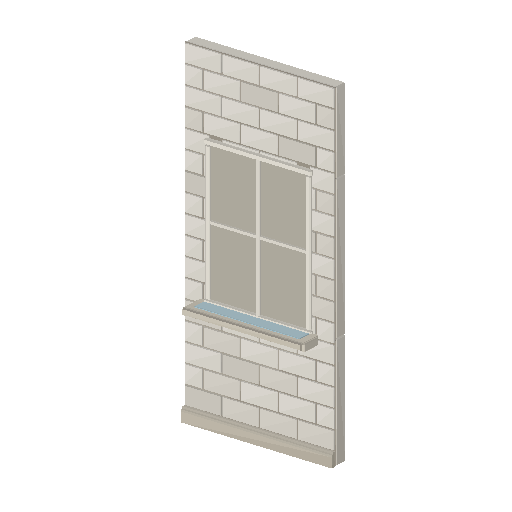 Low-poly Interiors 3D model: Bath Window Wall
