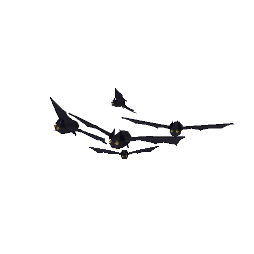 Low-poly Halloween Signature 3D model: Bats 01
