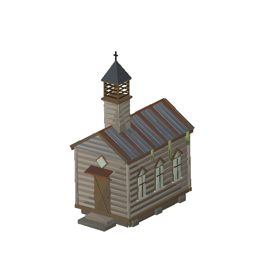 Low-poly Community 3D model: Bayou Chapel