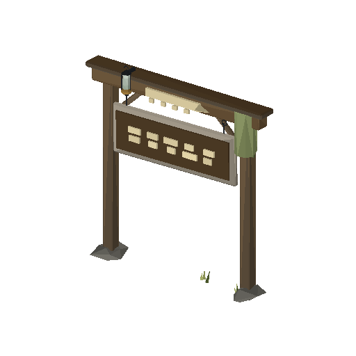 Low-poly Signage 3D model: Bayou Landing Sign