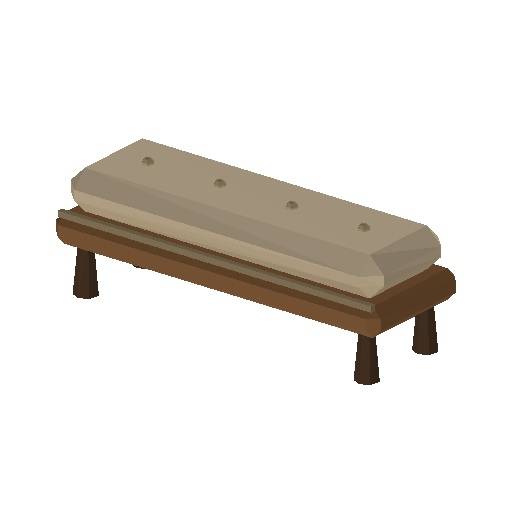 Low-poly Interiors 3D model: Bed Bench