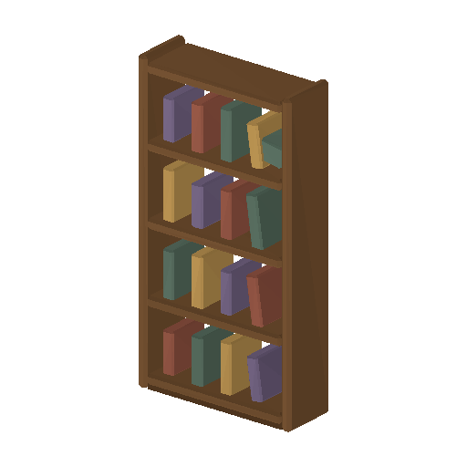 Low-poly Interiors 3D model: Bedroom Bookshelf