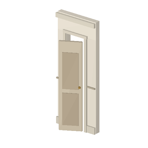 Low-poly Interiors 3D model: Bedroom Wall Door