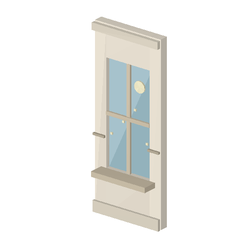 Low-poly Interiors 3D model: Bedroom Wall Window