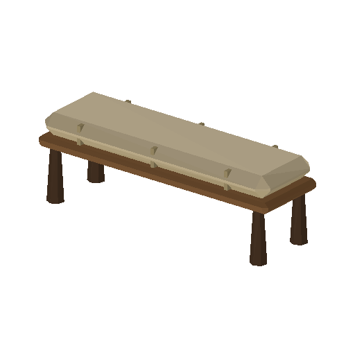 Low-poly Interiors 3D model: Bench Upholstered