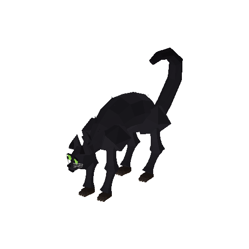 Low-poly Halloween Decorations 3D model: Black Cat 01
