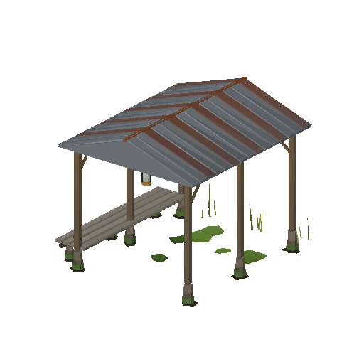 Low-poly Dwellings 3D model: Boat House