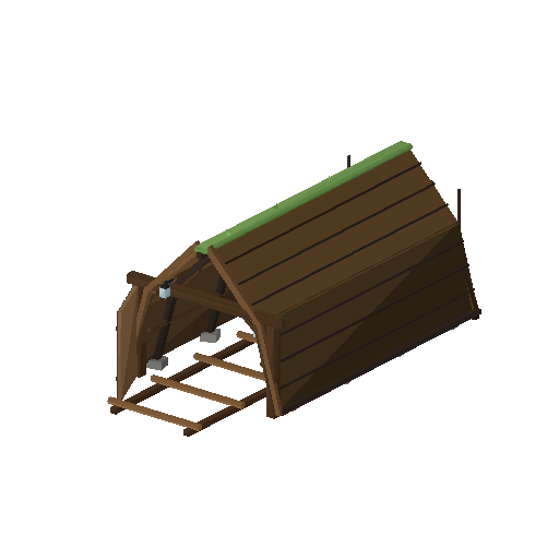 Low-poly Halls & Dwellings 3D model: Boathouse Naust