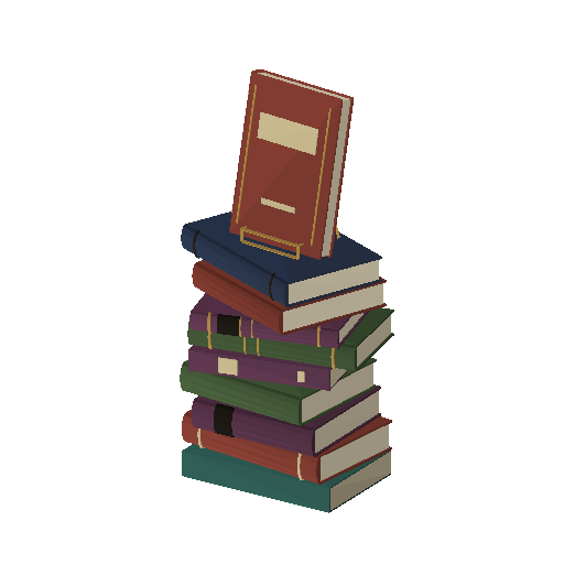 Low-poly Props 3D model: Book Pyramid