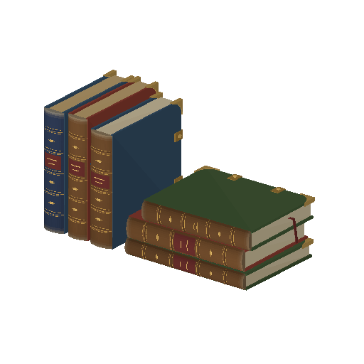 Low-poly Props 3D model: Book Row Folio