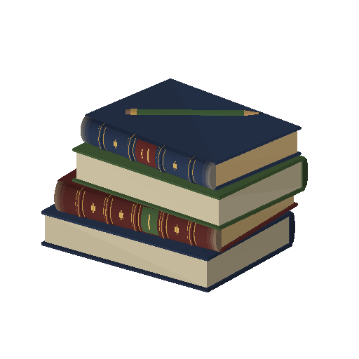 Low-poly Props 3D model: Book Stack