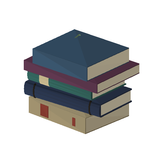 Low-poly Props 3D model: Bookshop Book Stack