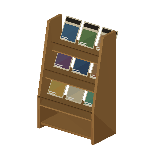 Low-poly Props 3D model: Bookshop Magazine Rack