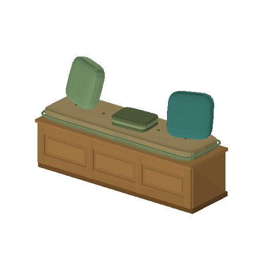Low-poly Interiors 3D model: Bookshop Reading Bench