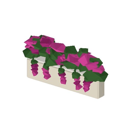 Low-poly Nature 3D model: Bougainvillea Hedge