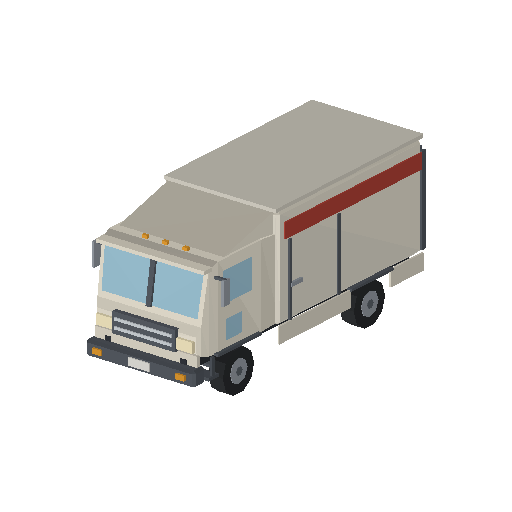 Low-poly Vehicles 3D model: Box Truck 01