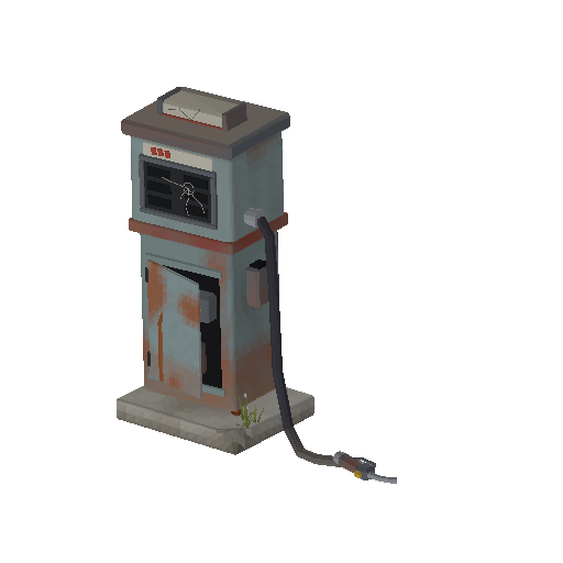 Low-poly Props 3D model: Broken Fuel Pump