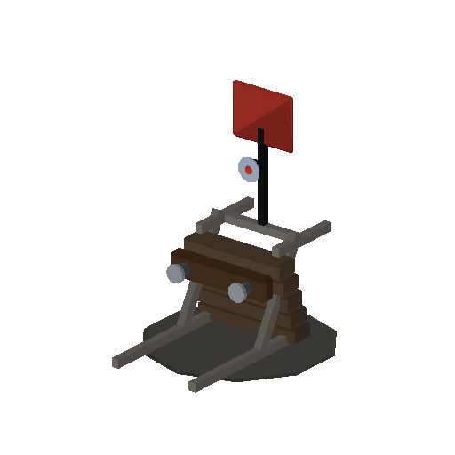 Low-poly Trackside Gear 3D model: Buffer Stop