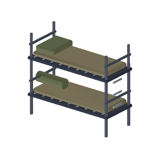 Low-poly Interiors 3D model: Bunk Bed