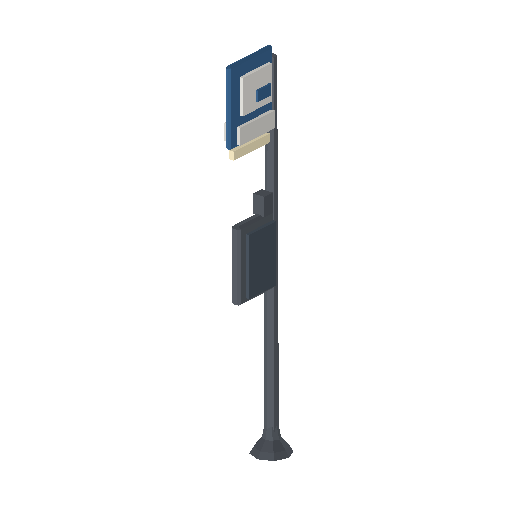 Low-poly Street Furniture 3D model: Bus Stop Flag 01