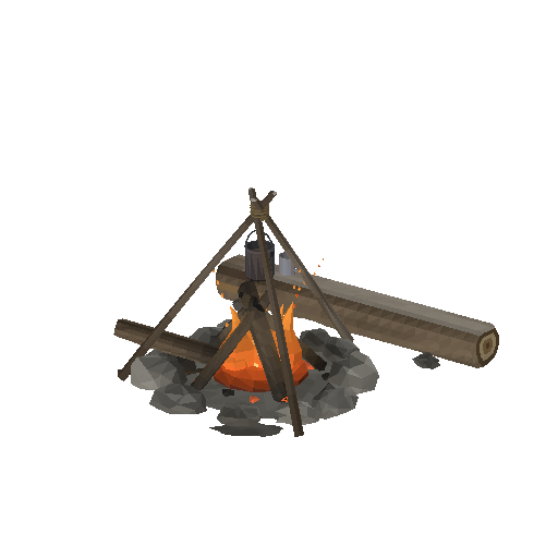 Low-poly Theme-Special 3D model: Campfire