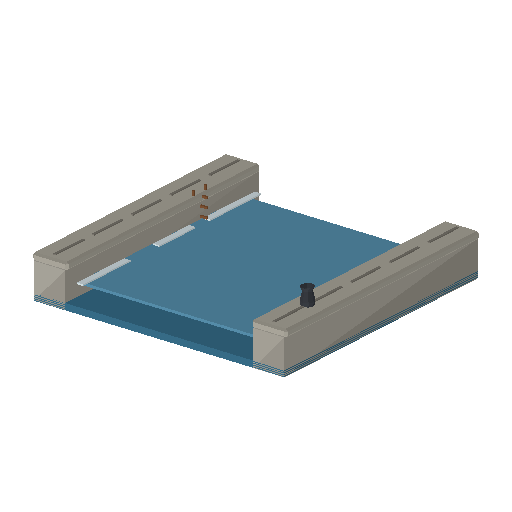Low-poly Water 3D model: Canal Quay Tile 01
