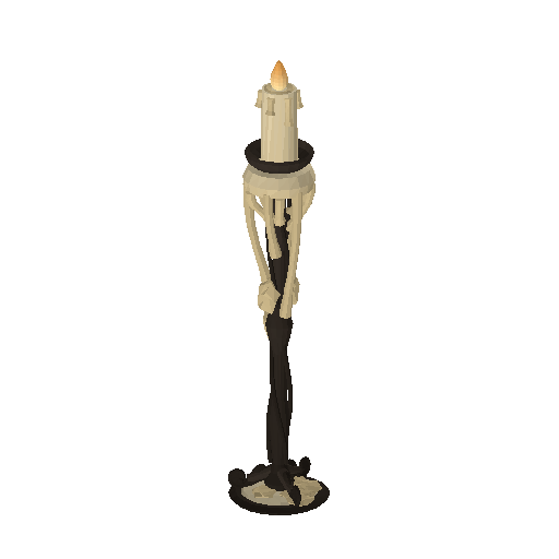 Low-poly Interiors 3D model: Candle Stand Dripping