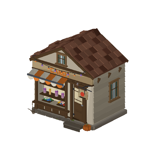 Low-poly Haunted Hero & Street 3D model: Candy Shop 01