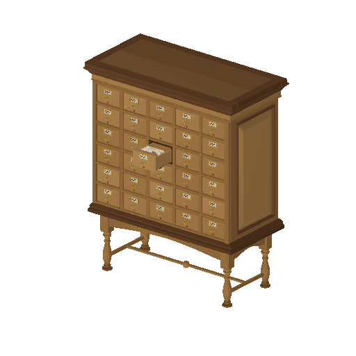 Low-poly Interiors 3D model: Card Catalogue